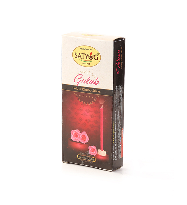 Rose Colour Dhoop (10 Sticks)
